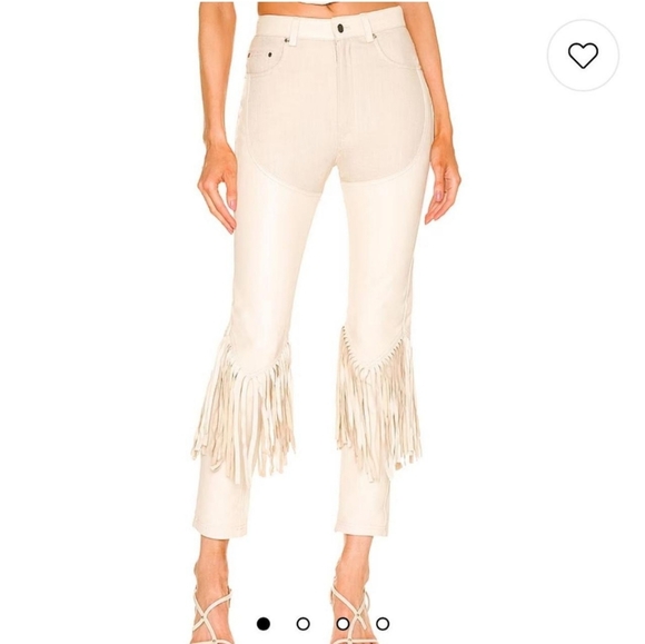 Understated leather size small fringe jeans - Picture 1 of 11